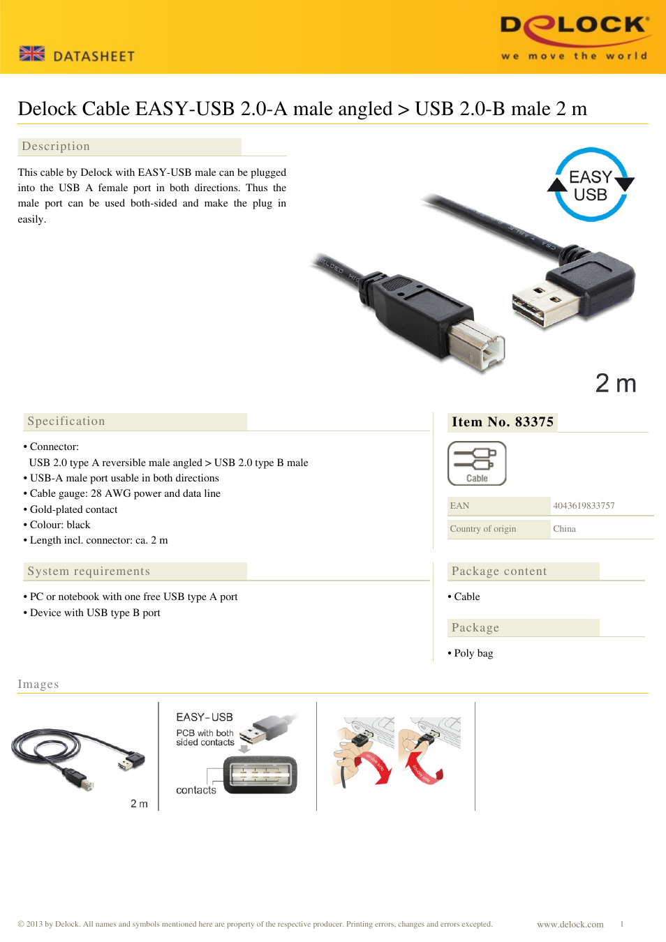 DeLOCK 83375 User Manual | 1 page