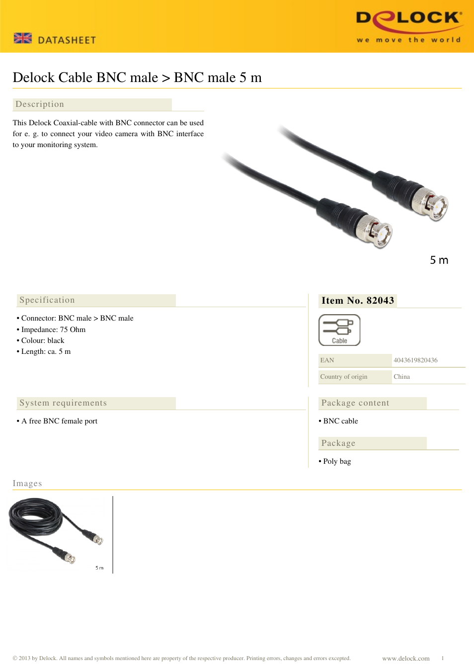 DeLOCK 82043 User Manual | 1 page