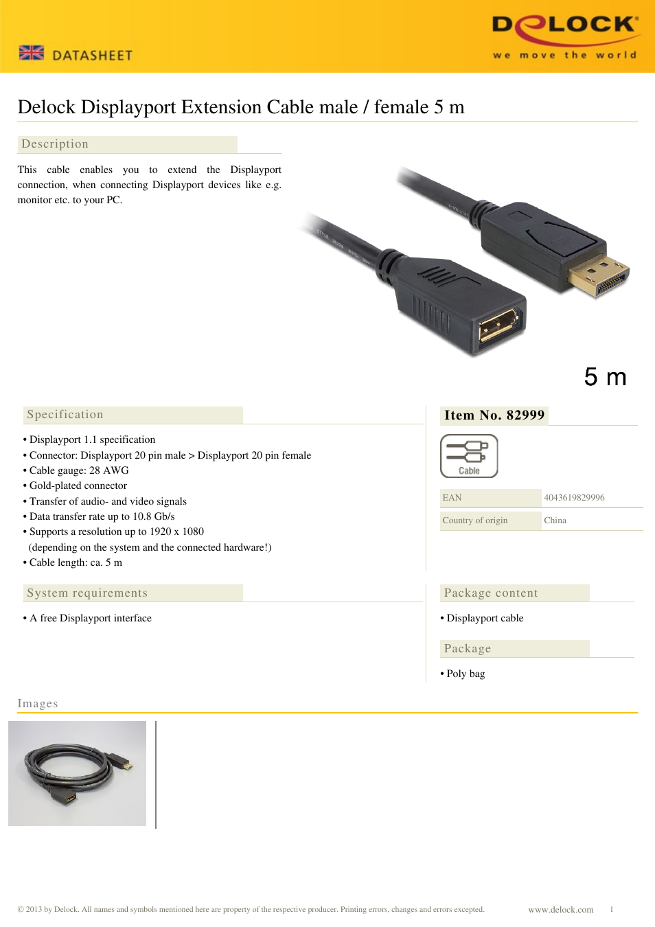 DeLOCK 82999 User Manual | 1 page