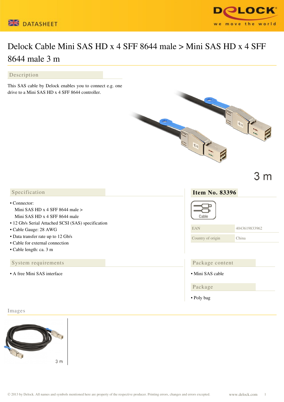 DeLOCK 83396 User Manual | 1 page