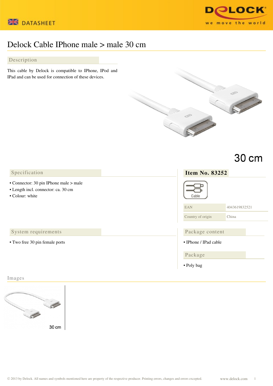 DeLOCK 83252 User Manual | 1 page