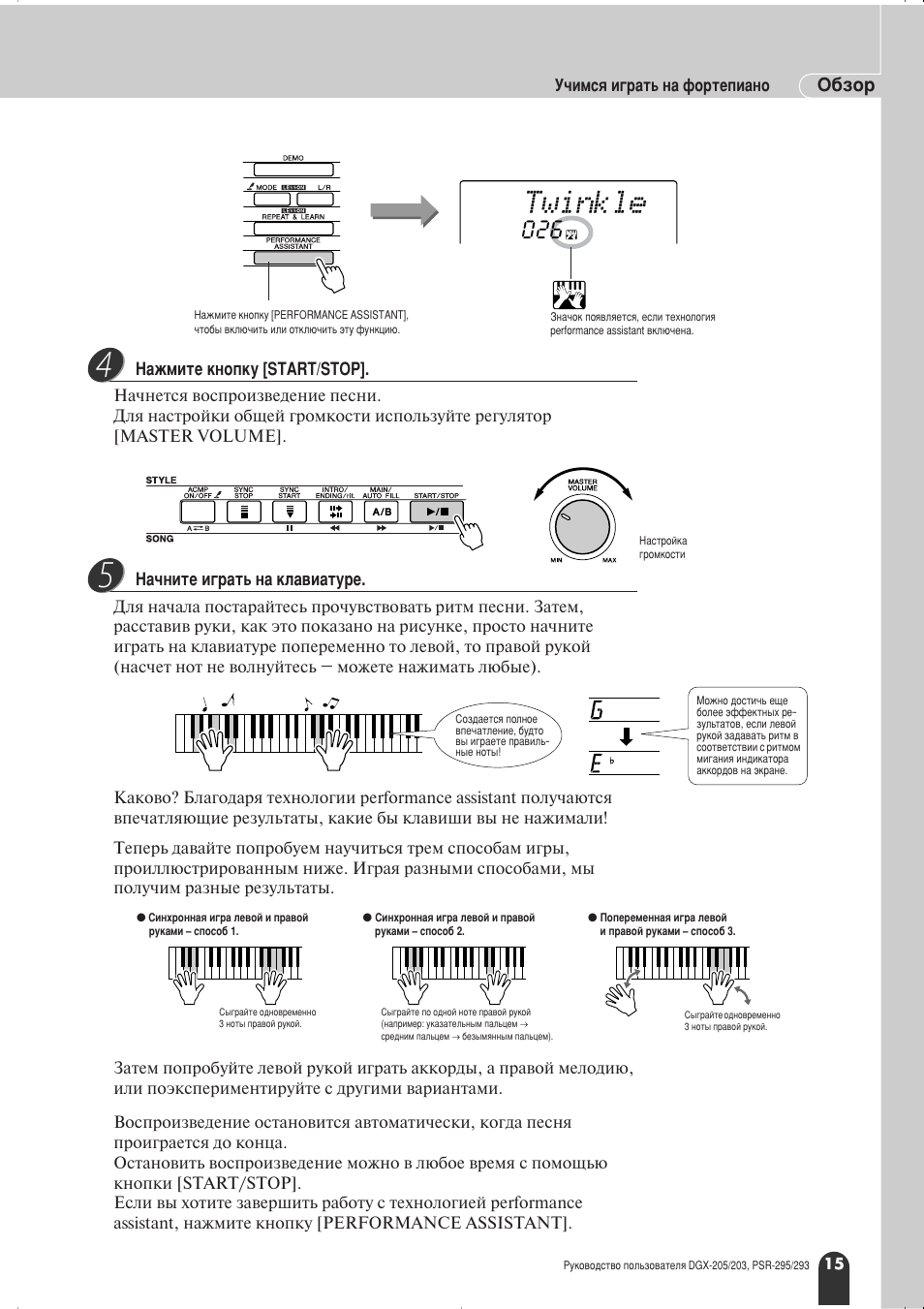 Twinkle, Й·бу | Yamaha PSR-295 User Manual | Page 15 / 90