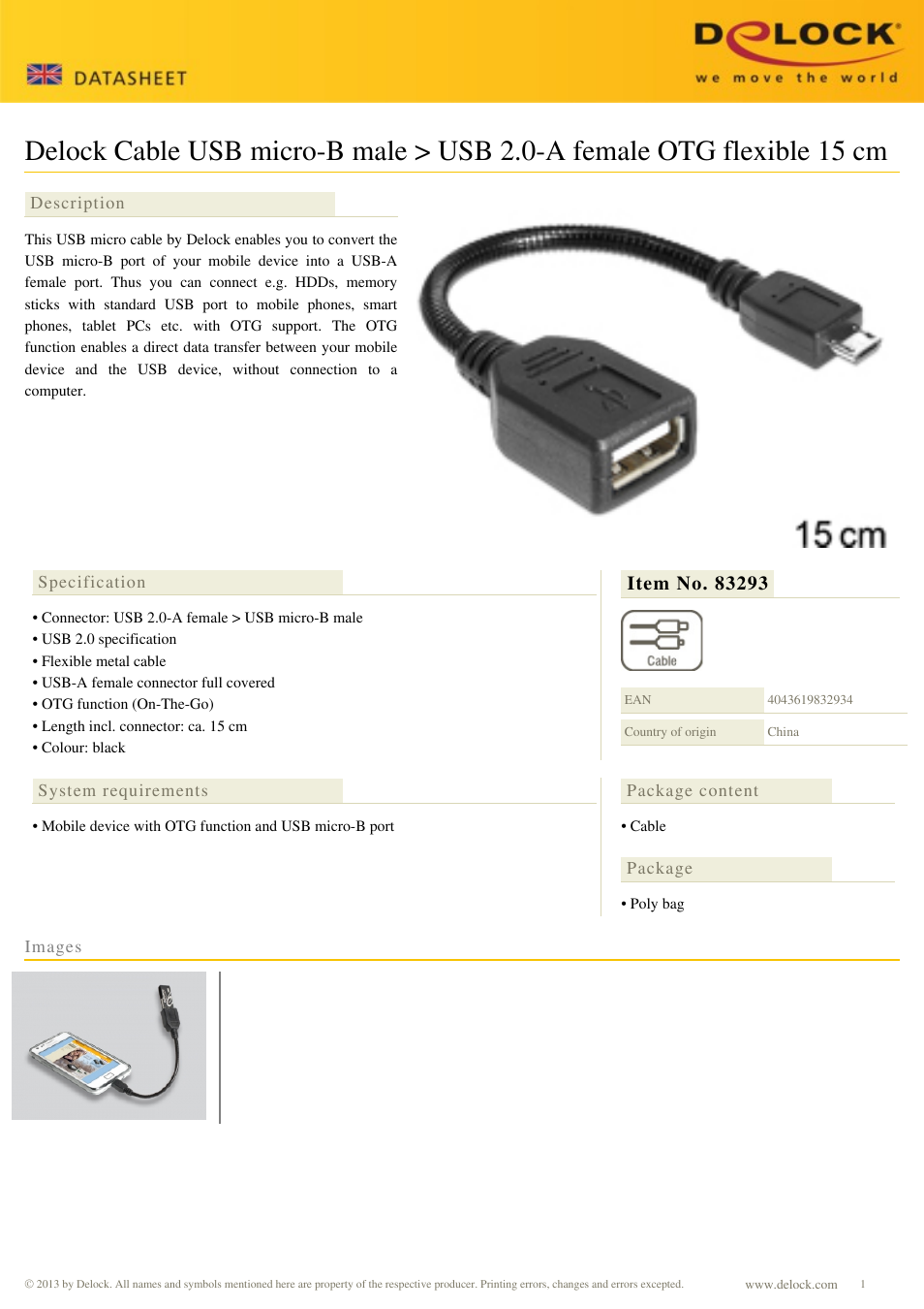 DeLOCK 83293 User Manual | 1 page