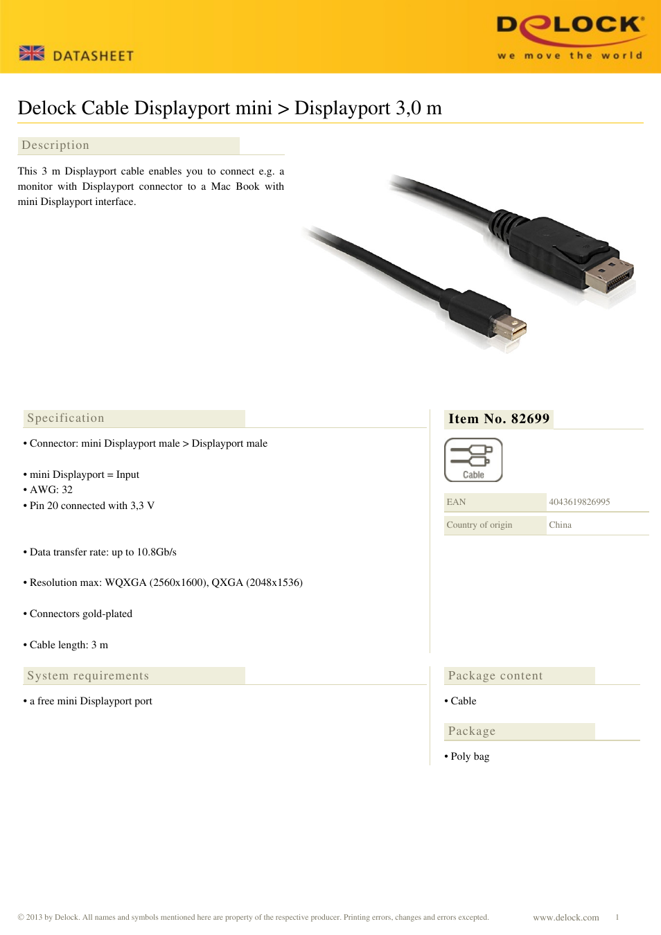 DeLOCK 82699 User Manual | 2 pages