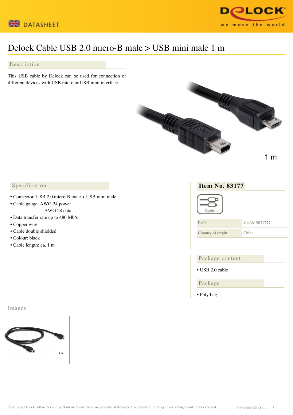 DeLOCK 83177 User Manual | 1 page