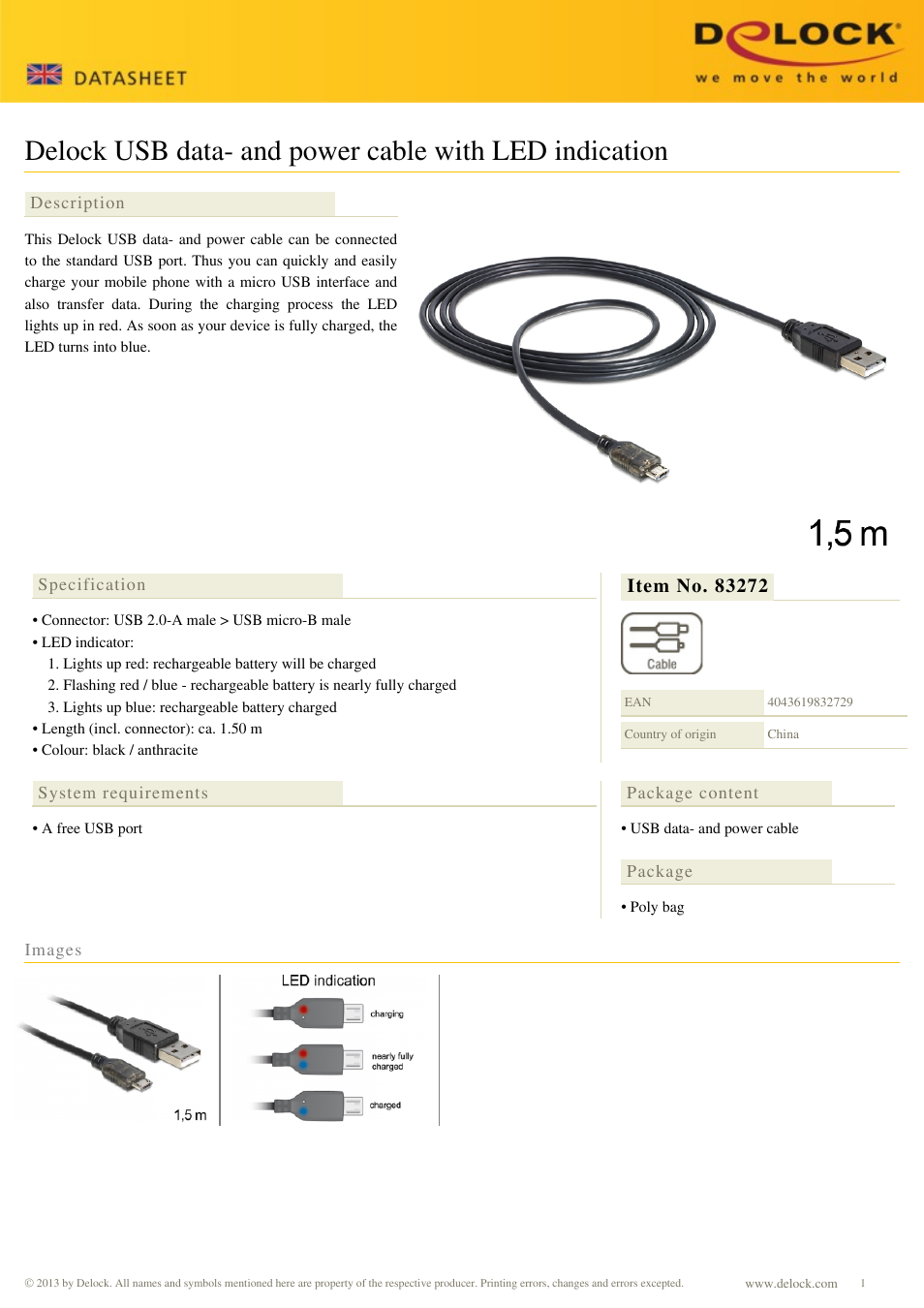 DeLOCK 83272 User Manual | 1 page