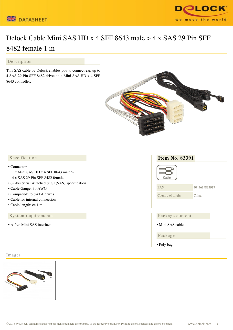 DeLOCK 83391 User Manual | 1 page