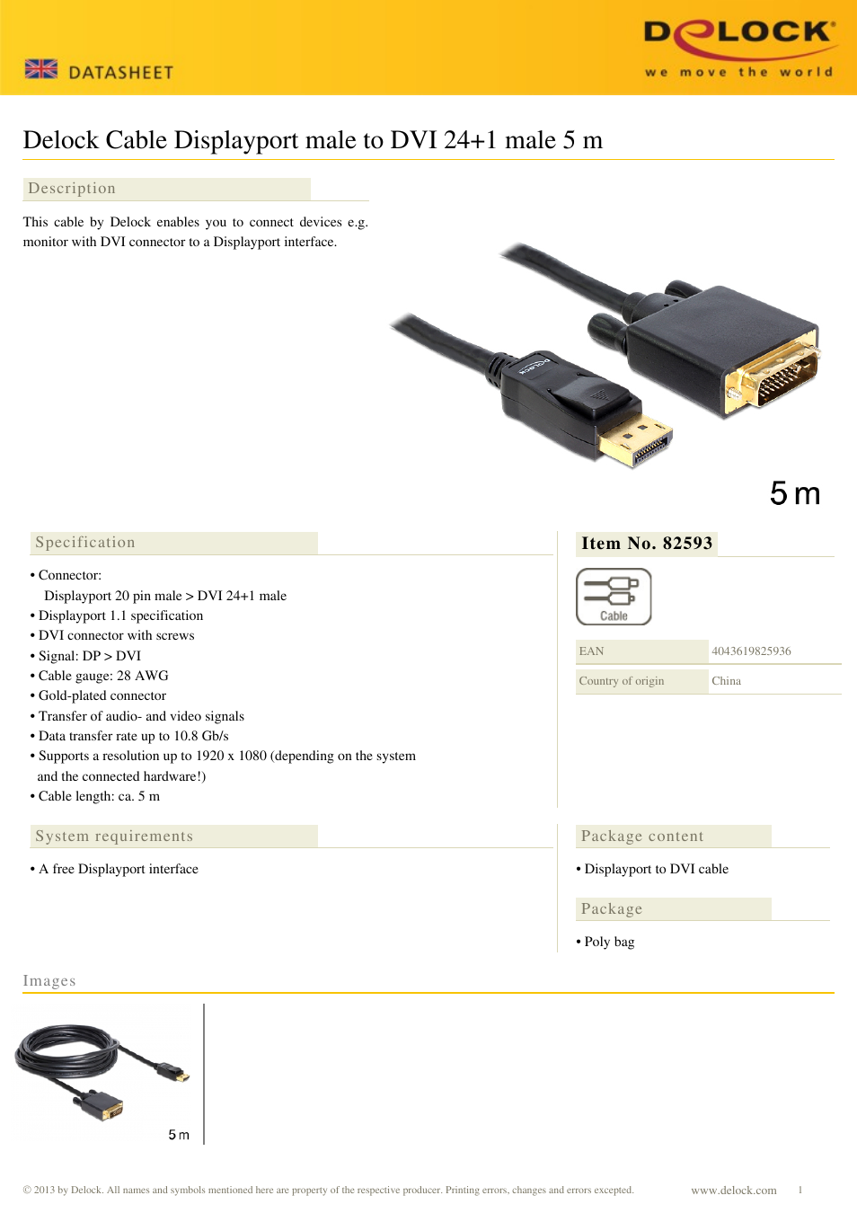 DeLOCK 82593 User Manual | 1 page