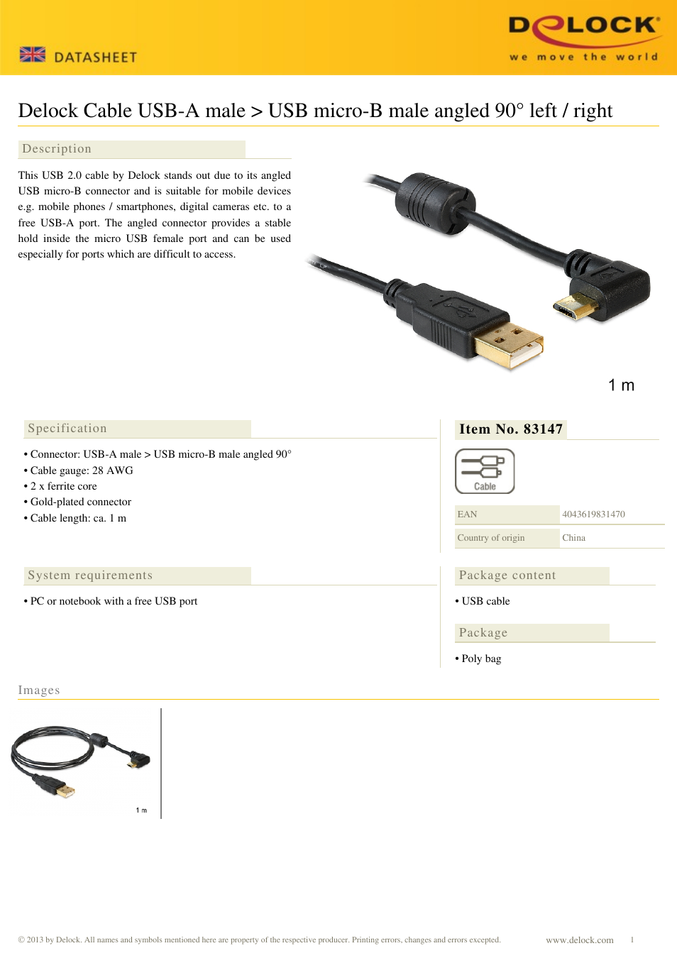 DeLOCK 83147 User Manual | 1 page
