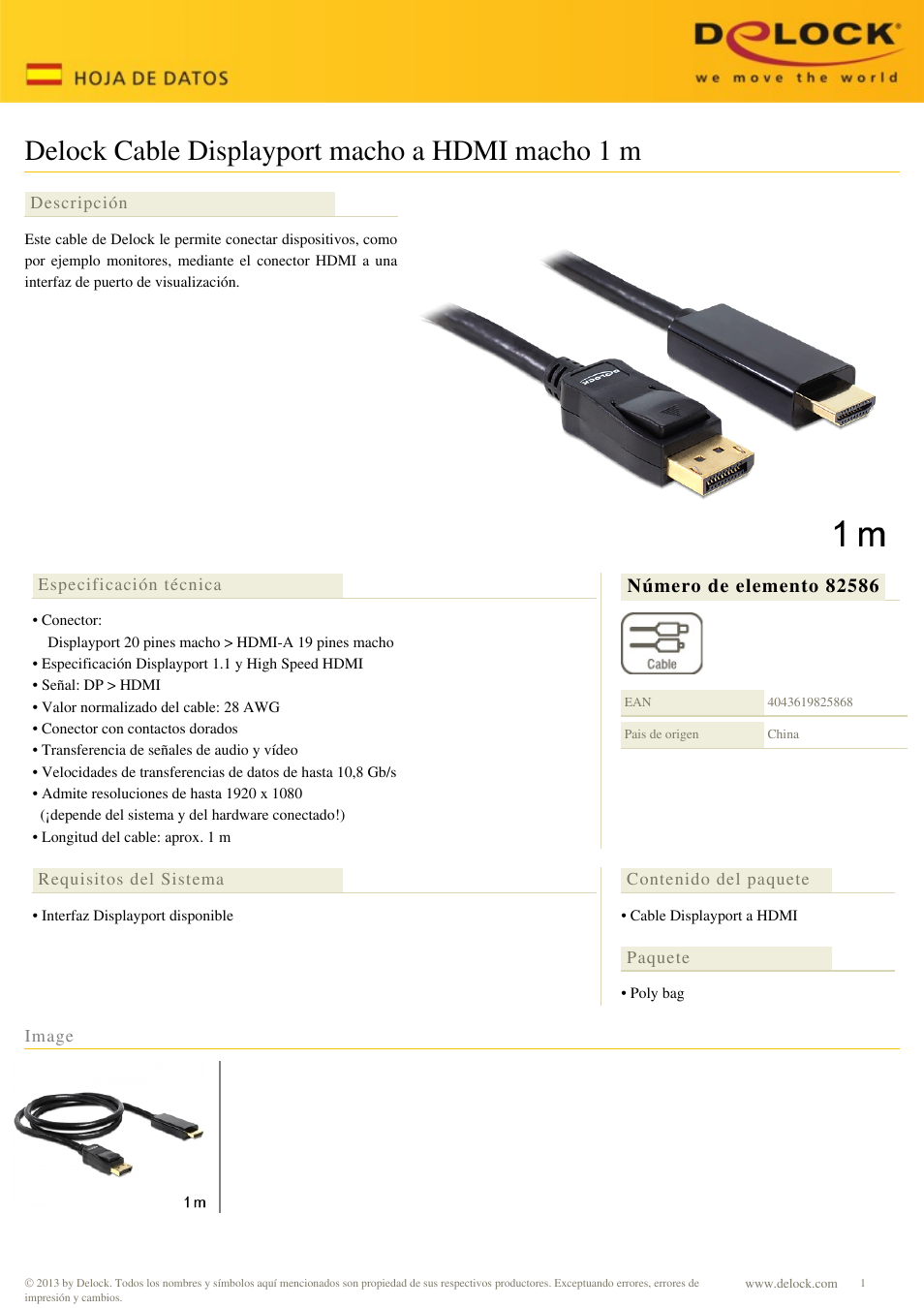 DeLOCK 82586 User Manual | 1 page