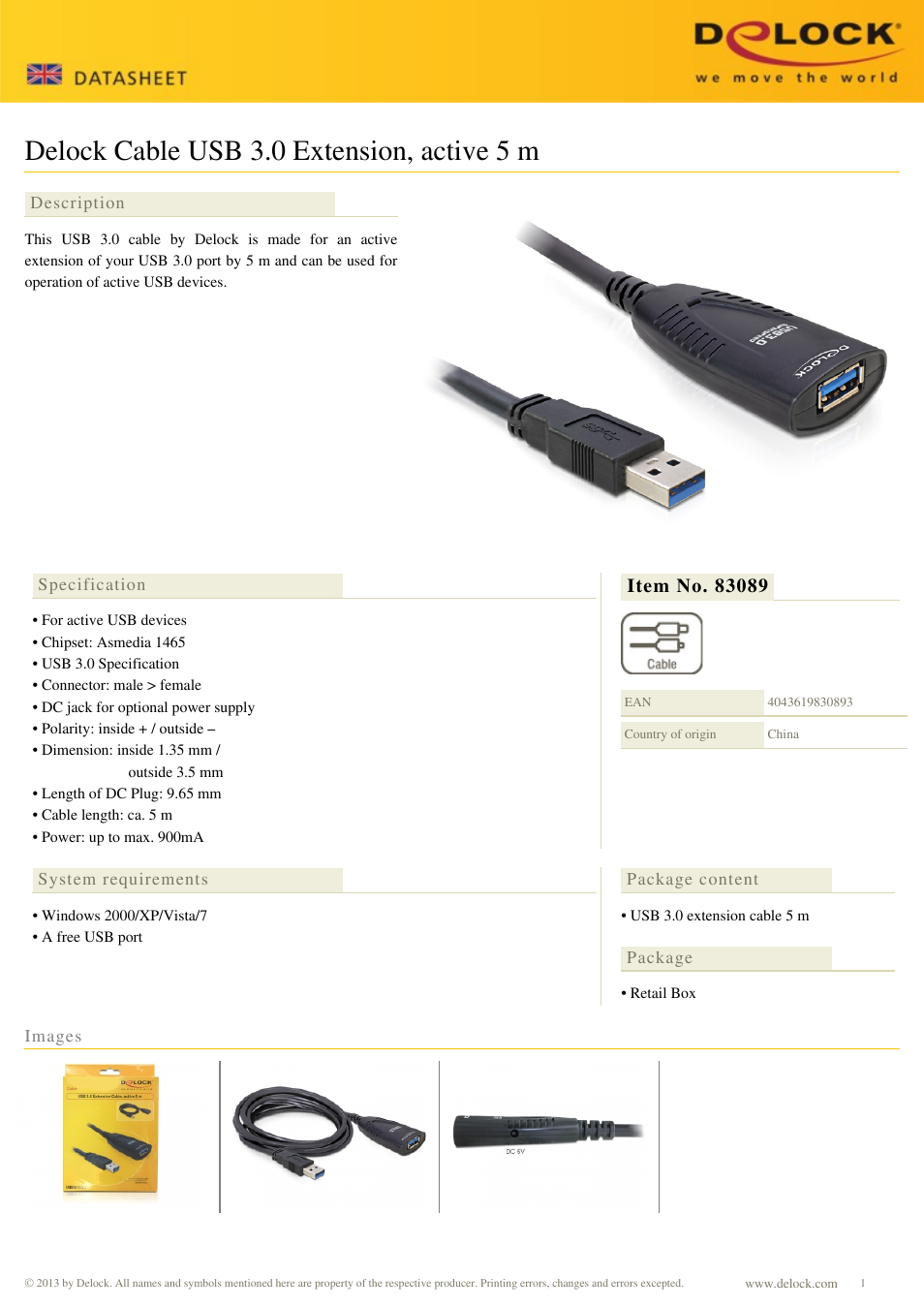 DeLOCK 83089 User Manual | 1 page