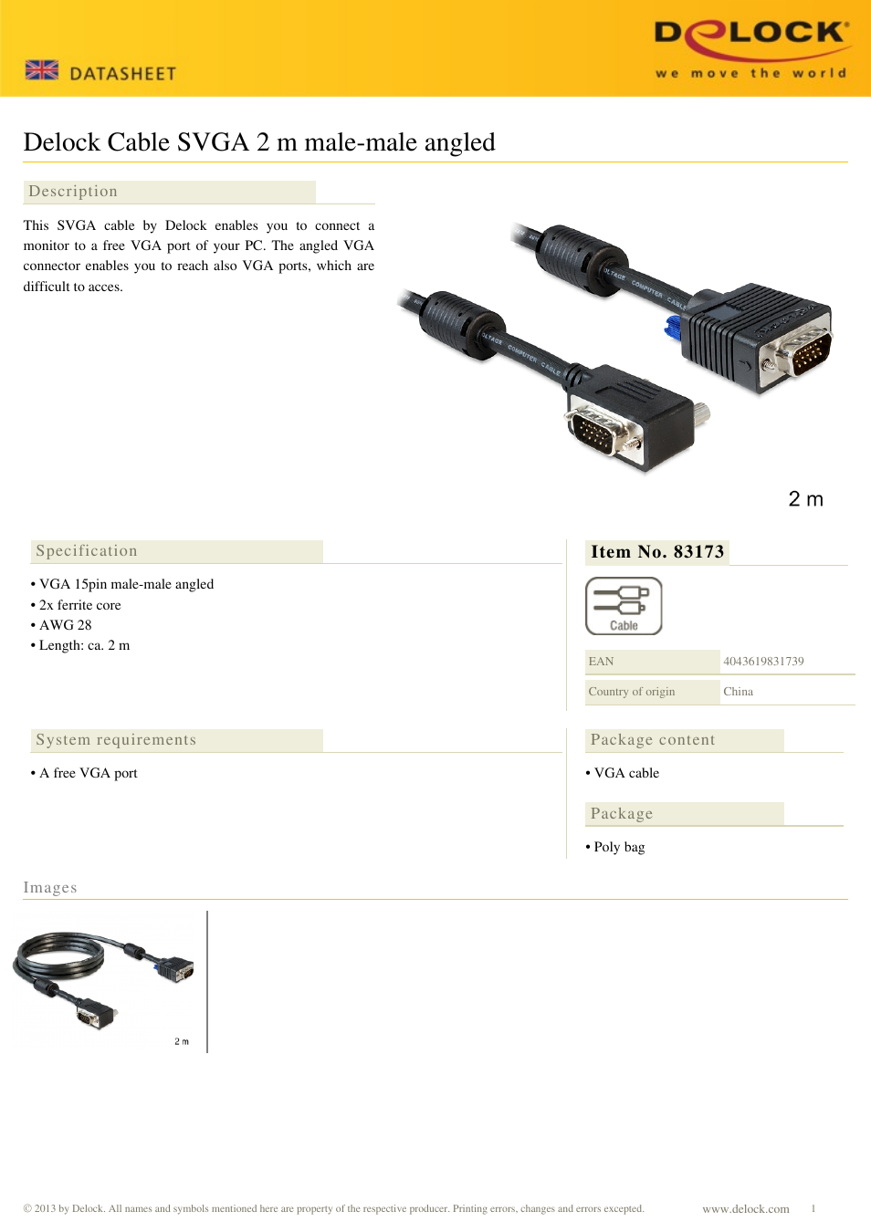 DeLOCK 83173 User Manual | 1 page