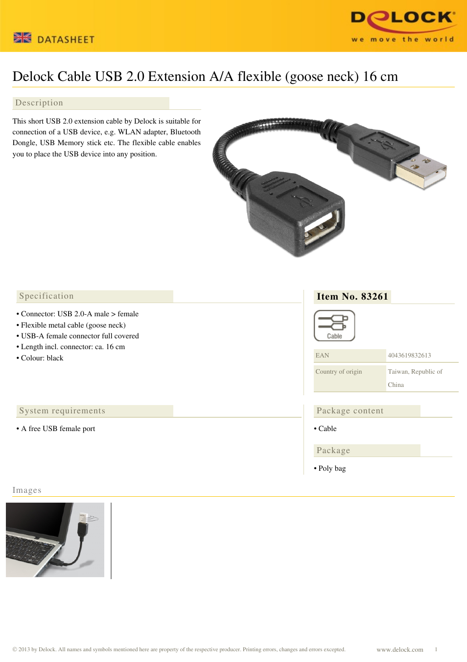 DeLOCK 83261 User Manual | 1 page