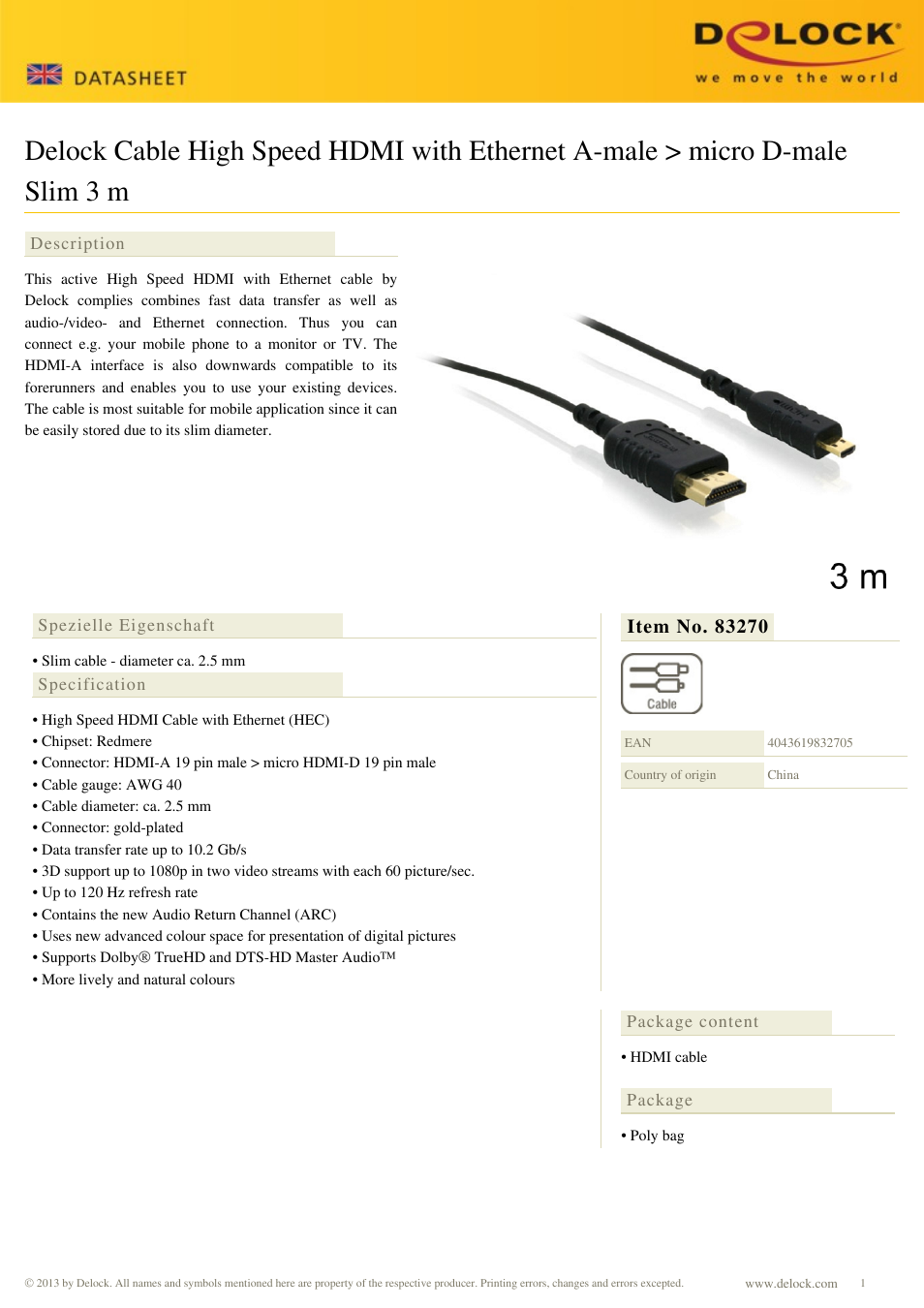 DeLOCK 83270 User Manual | 1 page