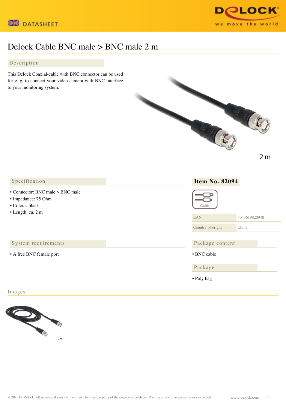 DeLOCK 82094 User Manual | 1 page