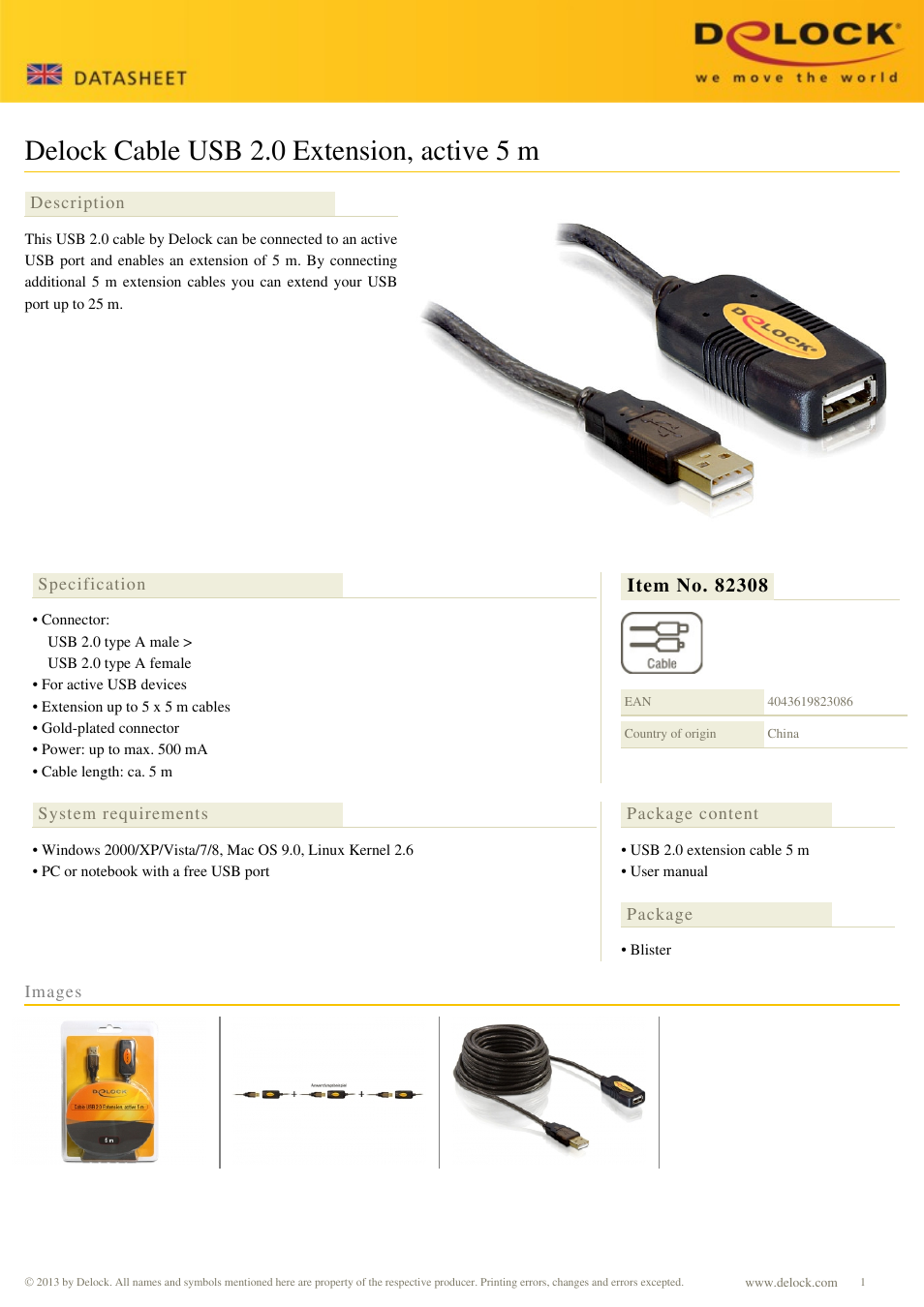 DeLOCK 82308 User Manual | 1 page