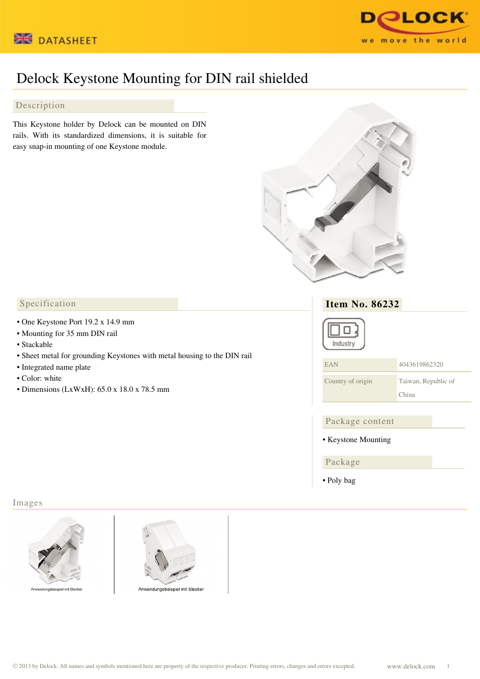 DeLOCK 86232 User Manual | 1 page