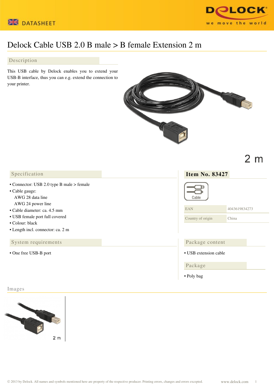 DeLOCK 83427 User Manual | 1 page