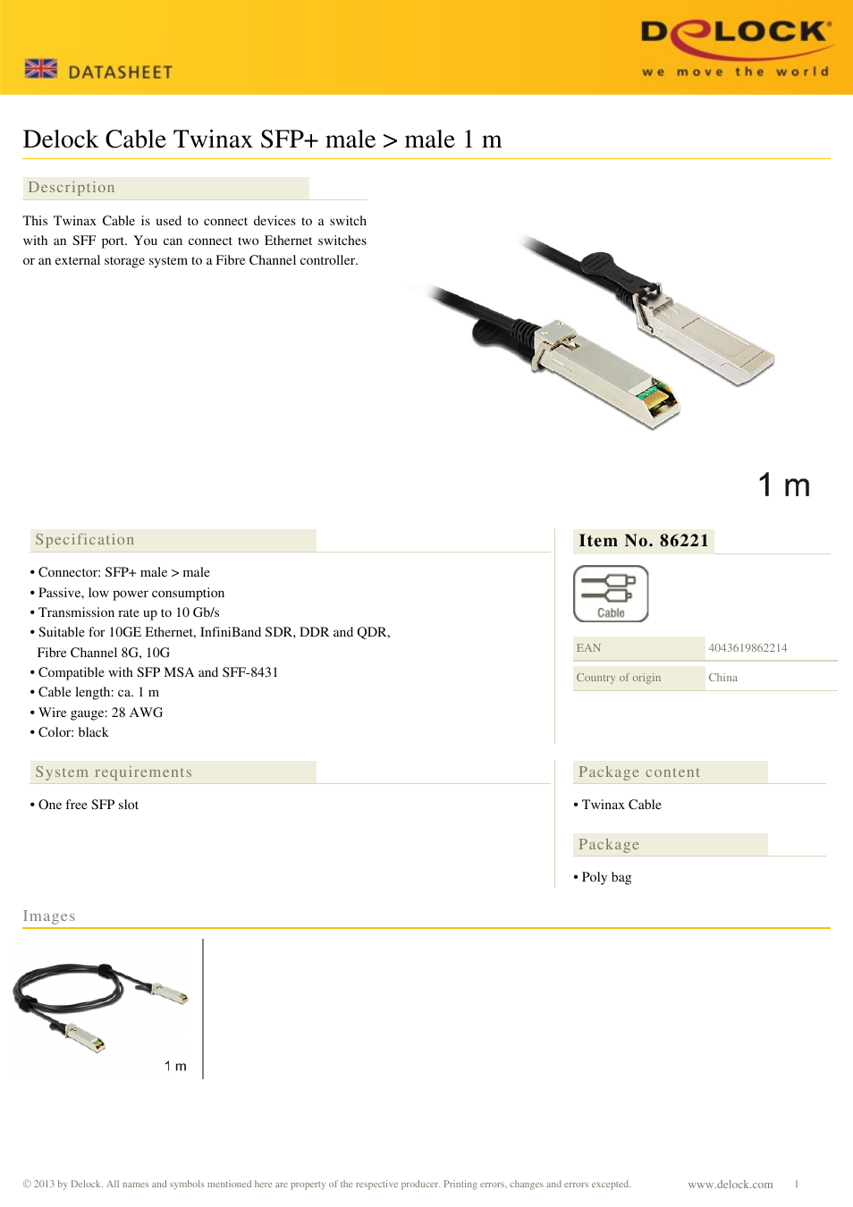 DeLOCK 86221 User Manual | 1 page