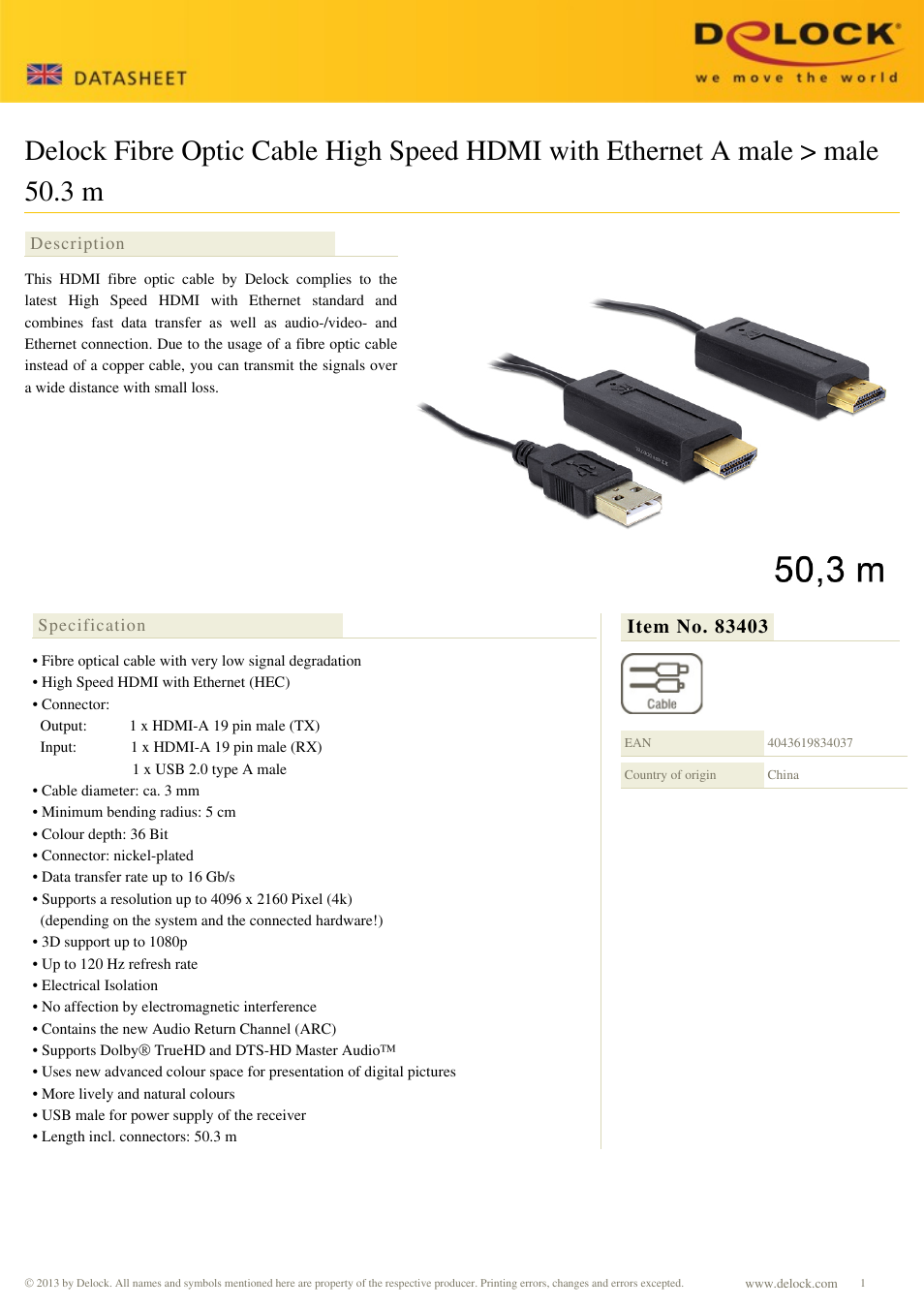 DeLOCK 83403 User Manual | 2 pages