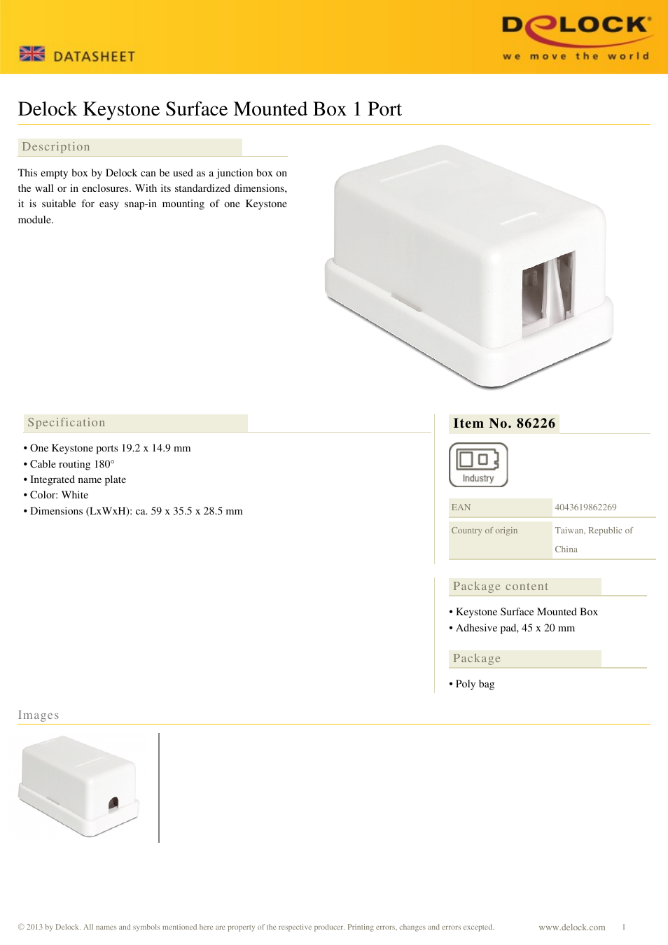 DeLOCK 86226 User Manual | 1 page