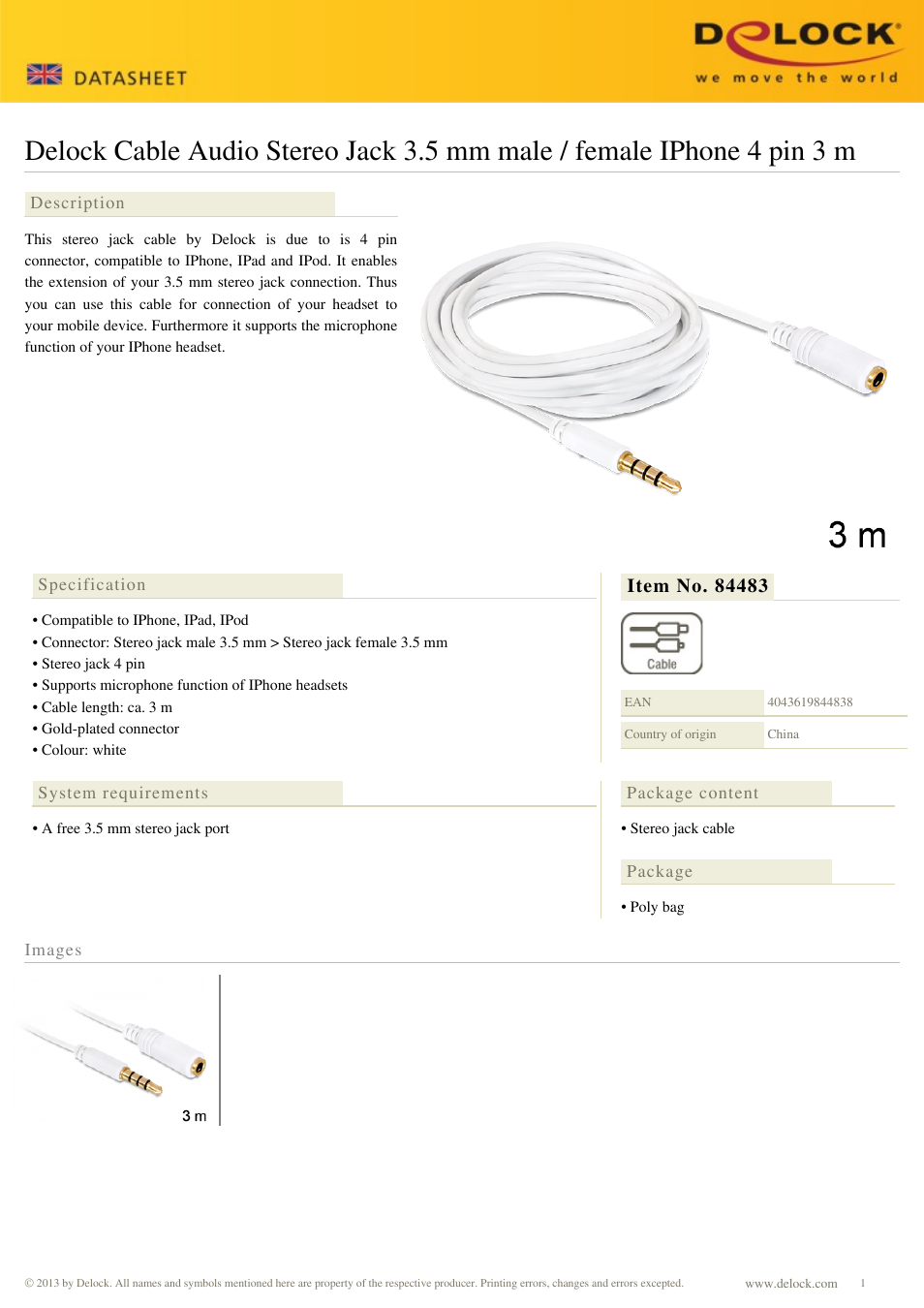 DeLOCK 84483 User Manual | 1 page