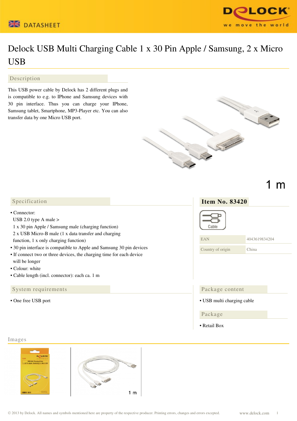 DeLOCK 83420 User Manual | 1 page