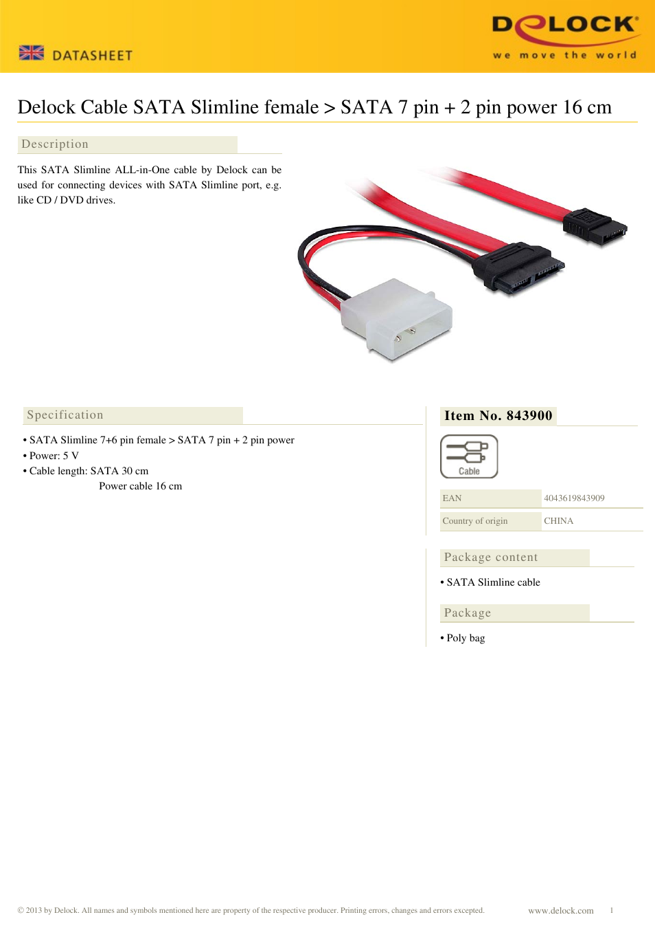 DeLOCK 843900 User Manual | 1 page