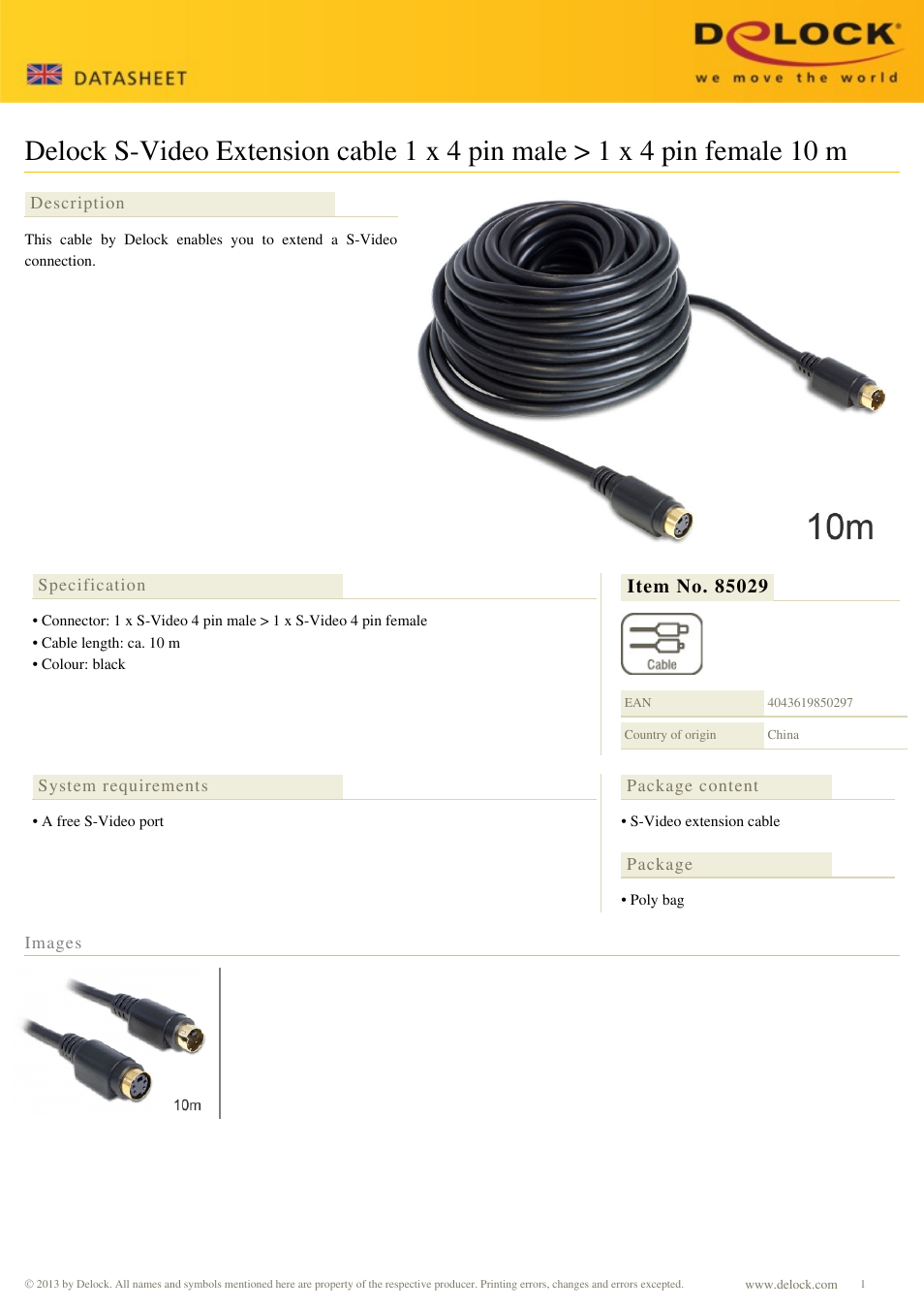 DeLOCK 85029 User Manual | 1 page