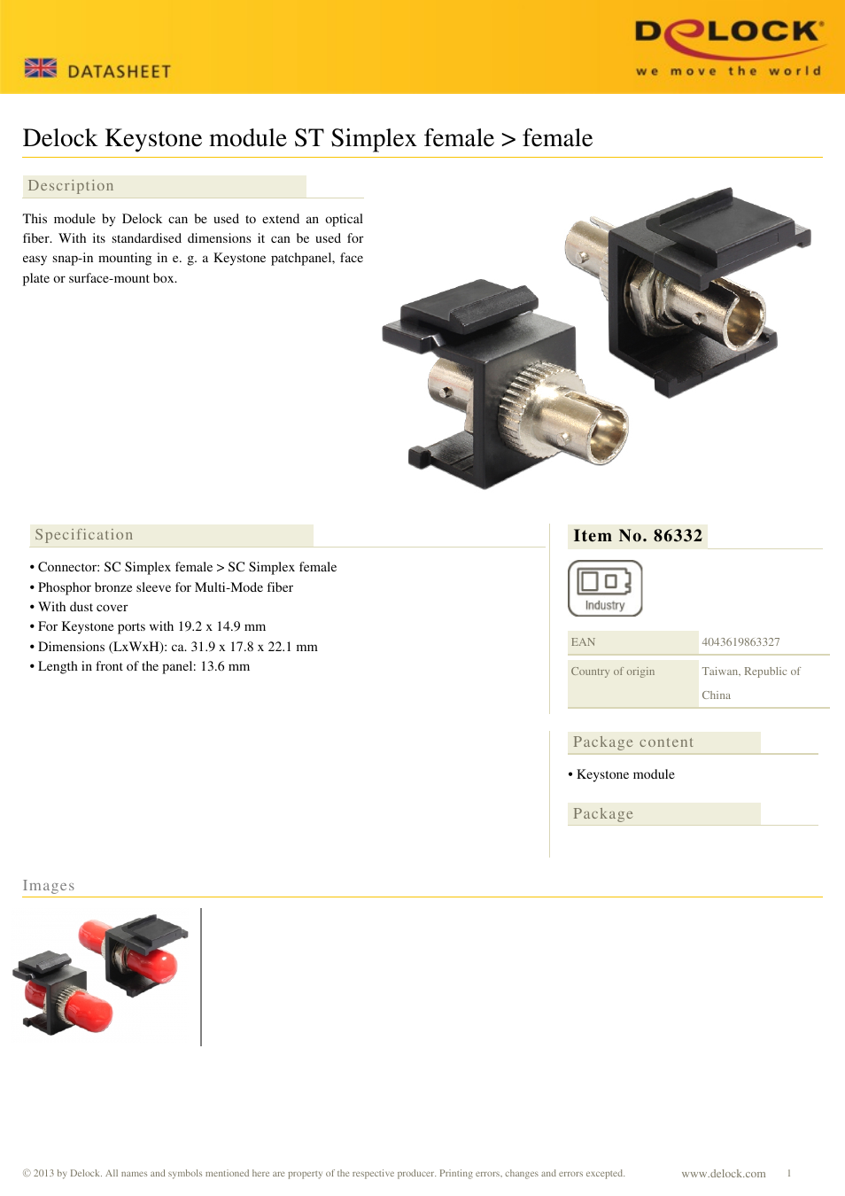 DeLOCK 86332 User Manual | 1 page