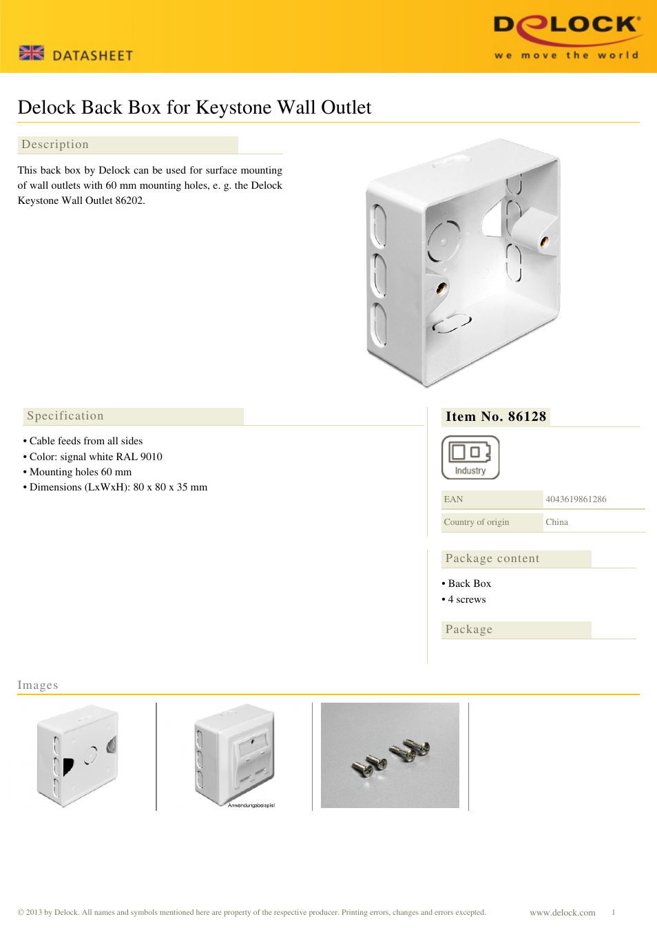 DeLOCK 86128 User Manual | 1 page