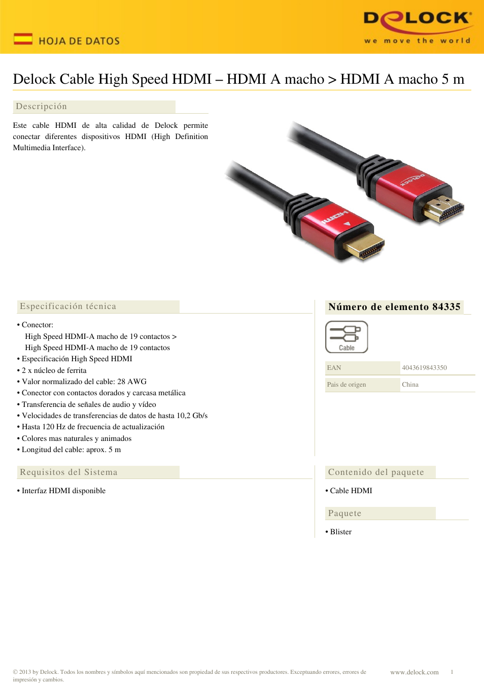 DeLOCK 84335 User Manual | 1 page