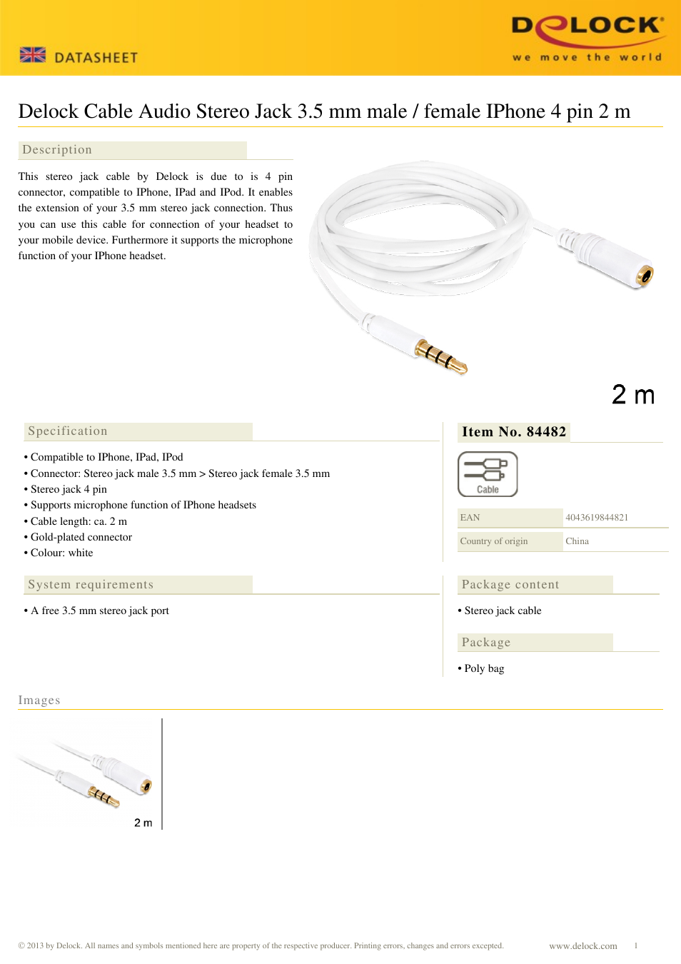 DeLOCK 84482 User Manual | 1 page