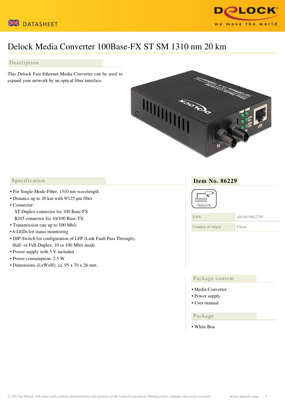 DeLOCK 86229 User Manual | 2 pages