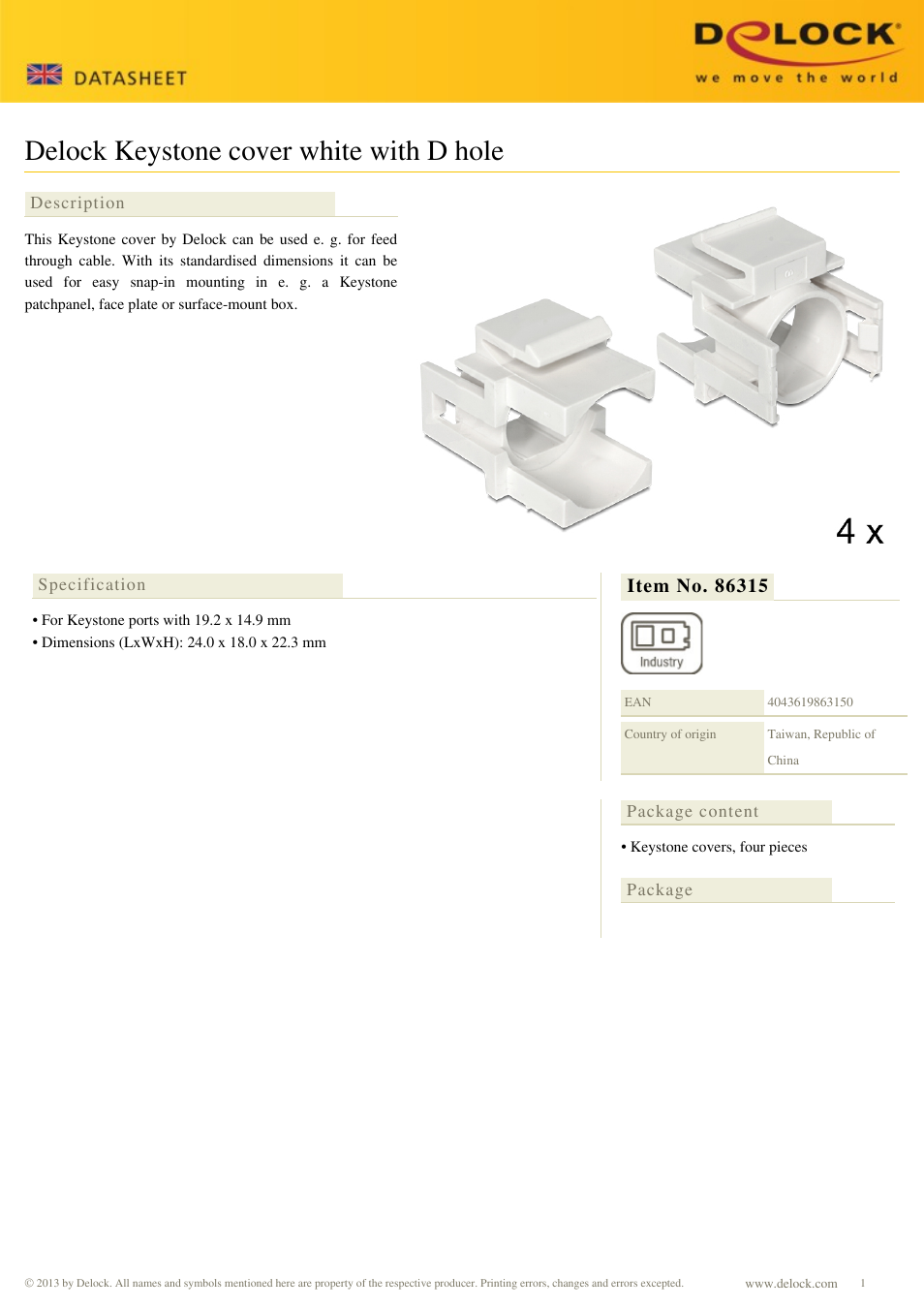 DeLOCK 86315 User Manual | 1 page