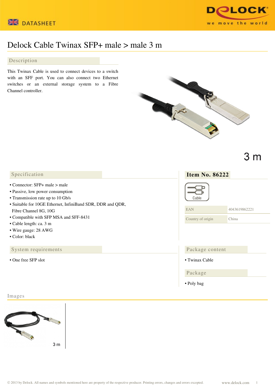 DeLOCK 86222 User Manual | 1 page