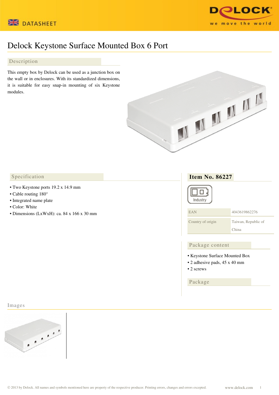 DeLOCK 86227 User Manual | 1 page