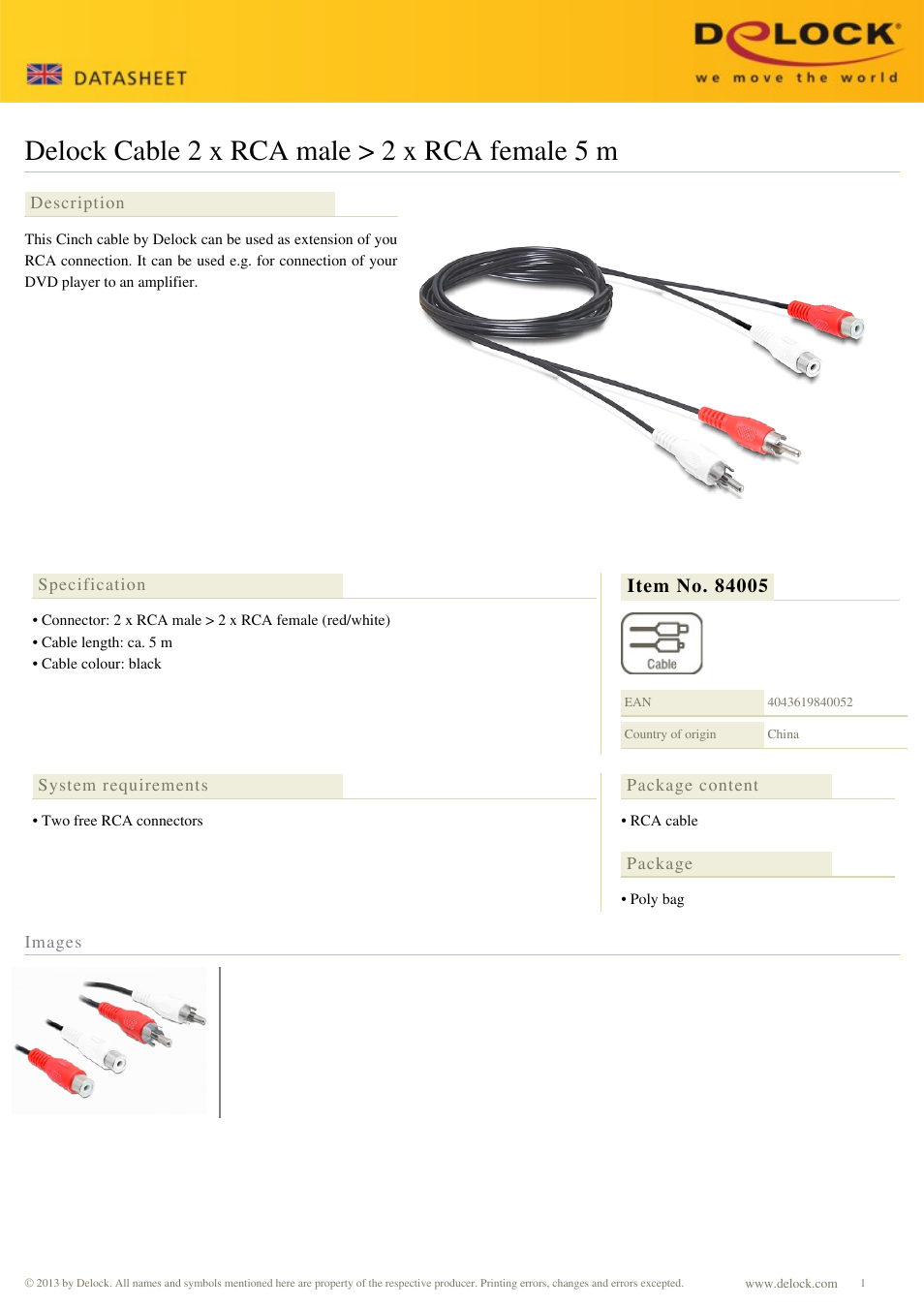 DeLOCK 84005 User Manual | 1 page