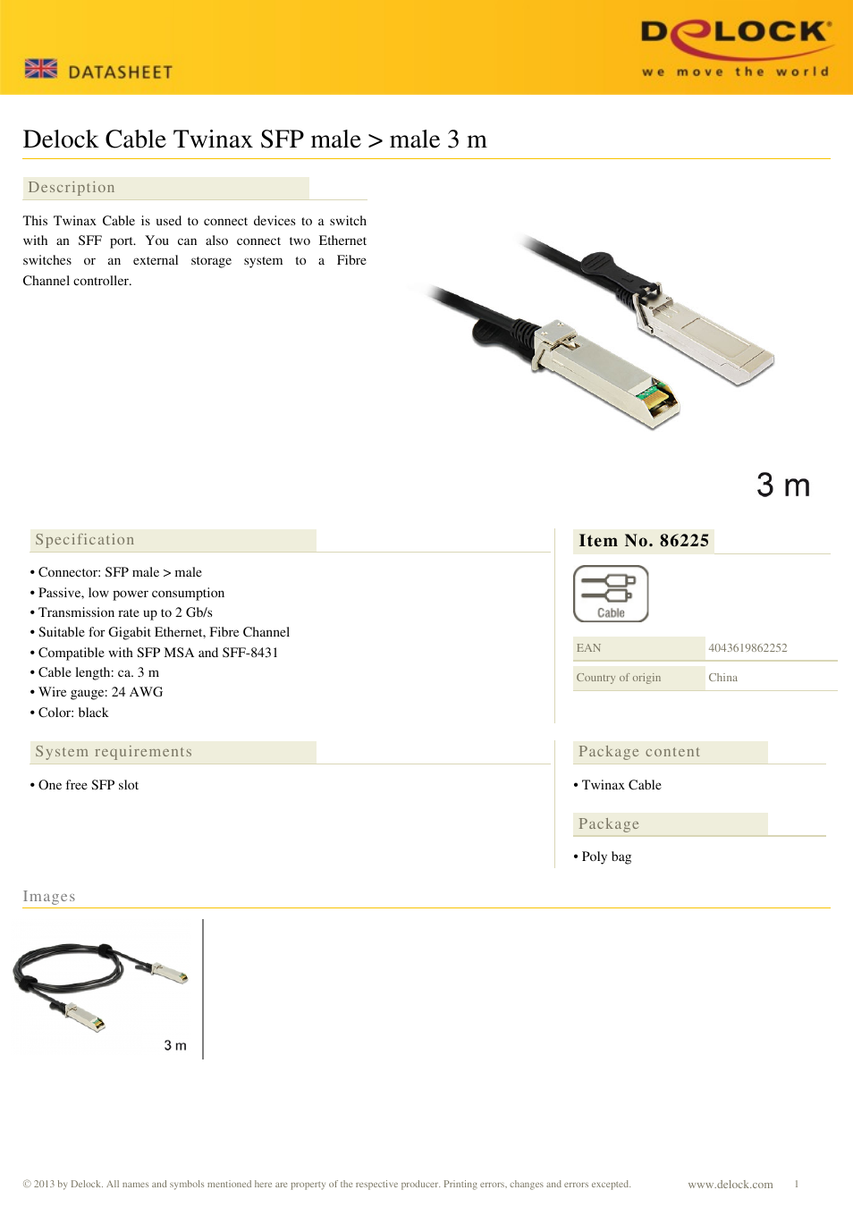 DeLOCK 86225 User Manual | 1 page