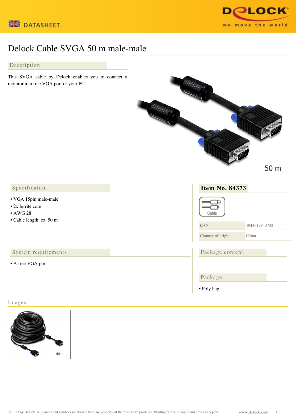 DeLOCK 84373 User Manual | 1 page