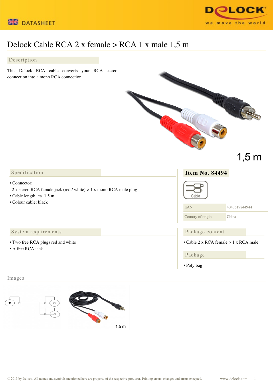 DeLOCK 84494 User Manual | 1 page