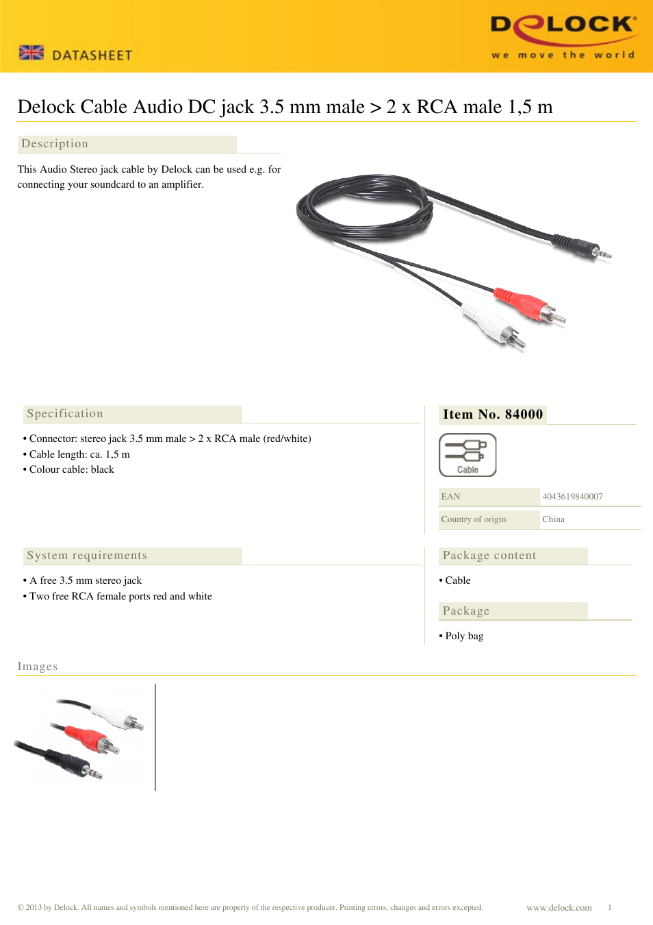 DeLOCK 84000 User Manual | 1 page
