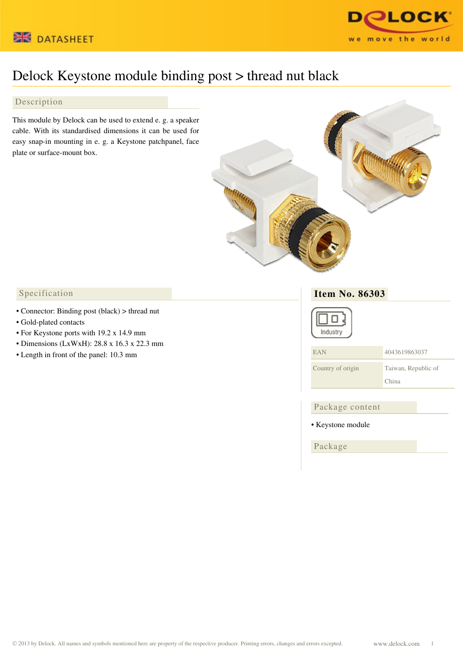 DeLOCK 86303 User Manual | 1 page