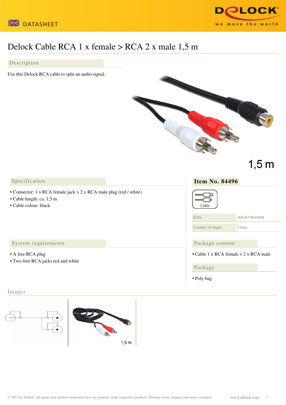 DeLOCK 84496 User Manual | 1 page