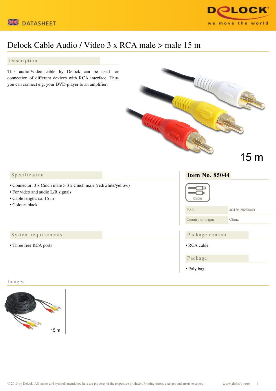 DeLOCK 85044 User Manual | 1 page