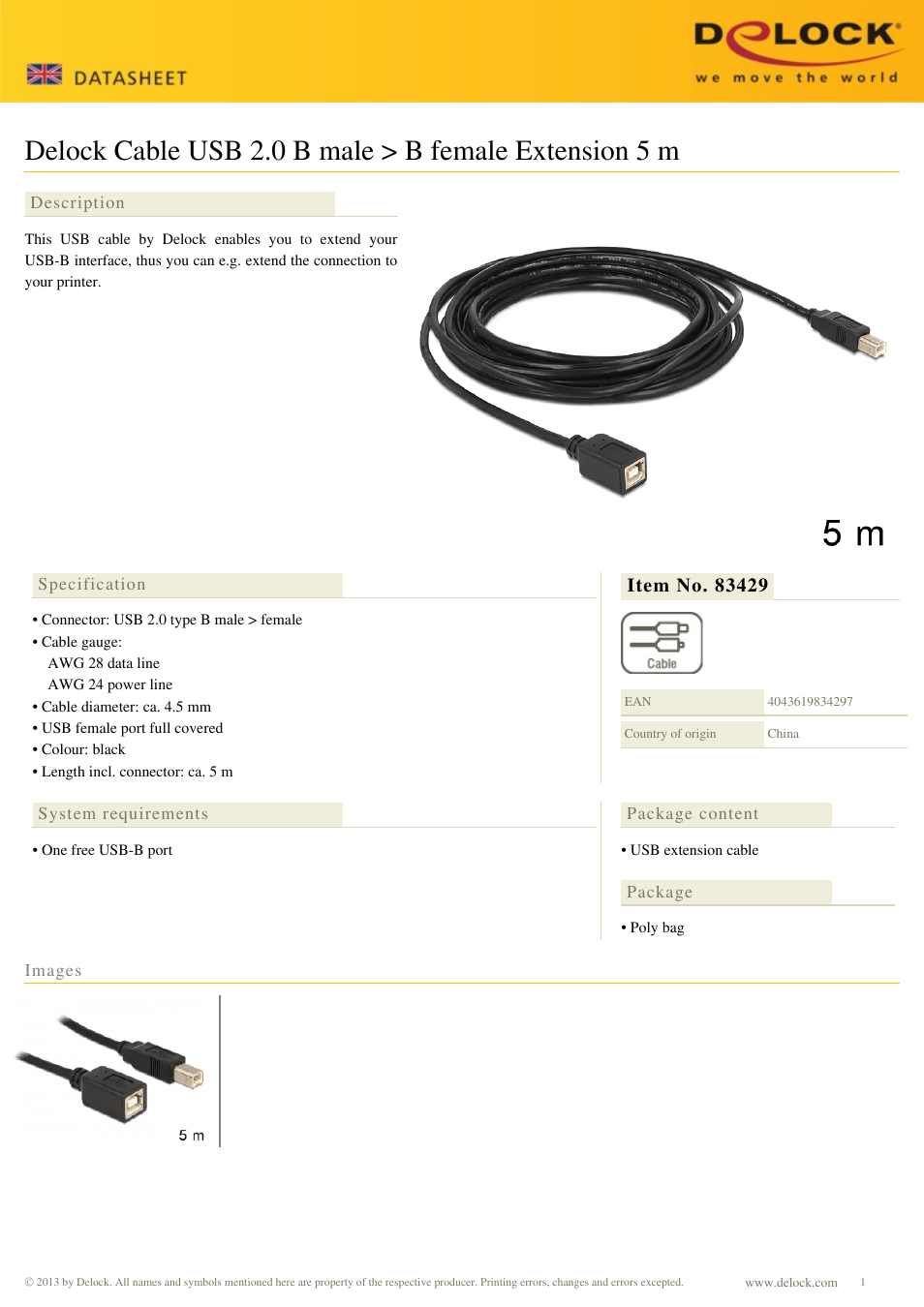 DeLOCK 83429 User Manual | 1 page