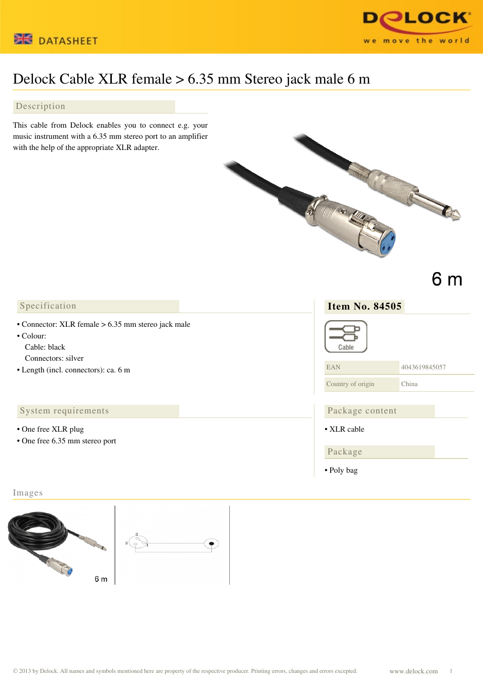 DeLOCK 84505 User Manual | 1 page