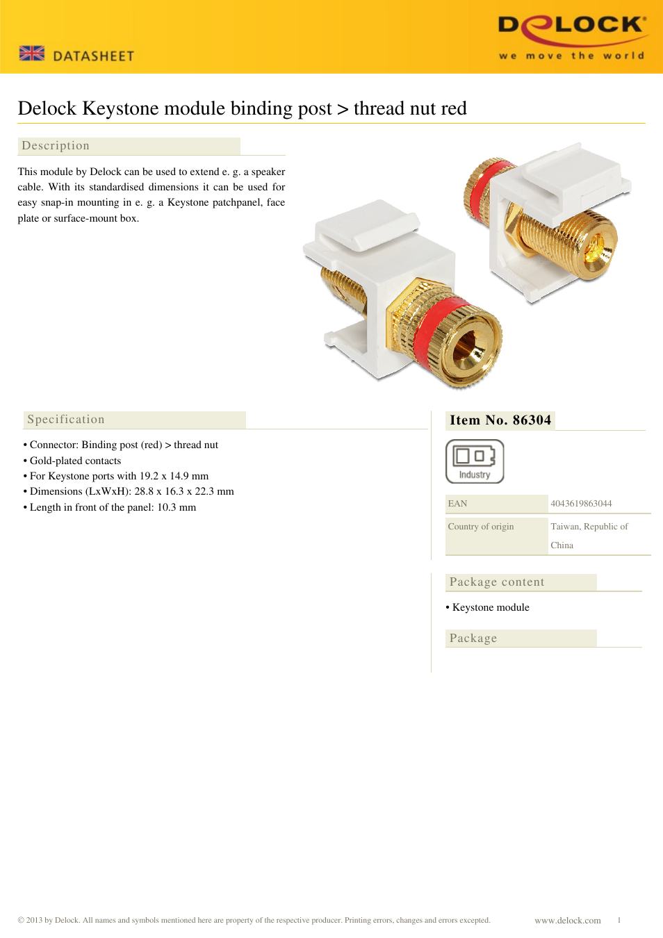 DeLOCK 86304 User Manual | 1 page