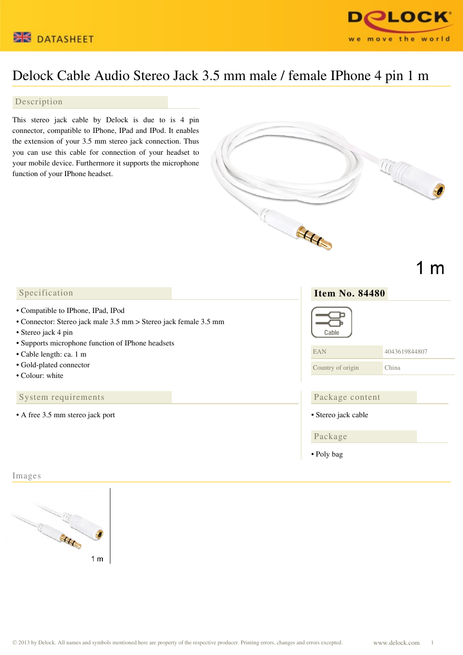 DeLOCK 84480 User Manual | 1 page