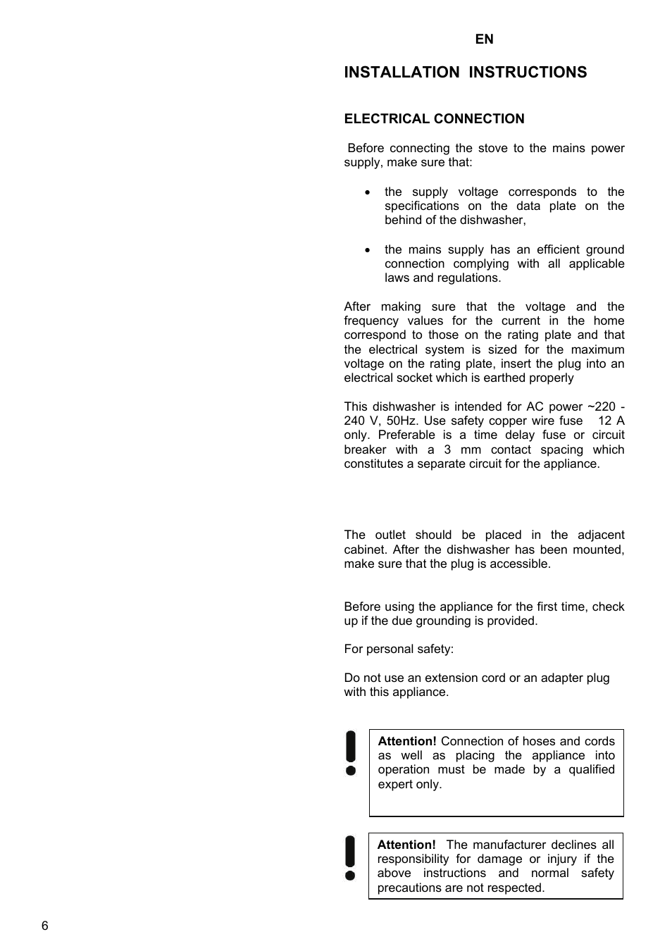 Installation instructions | Kaiser S4571 User Manual | Page 6 / 83